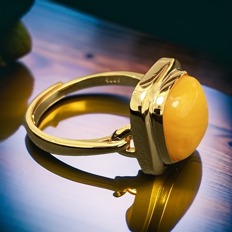 925银戒指 镀K金民族风镶嵌戒指 JZ00718