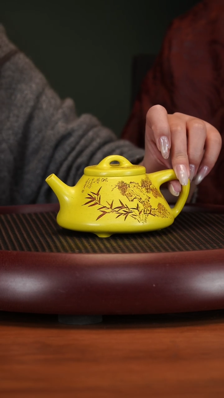 【闪购商品】紫砂茶壶2-63QYJ子冶石瓢帝王本山绿230c
