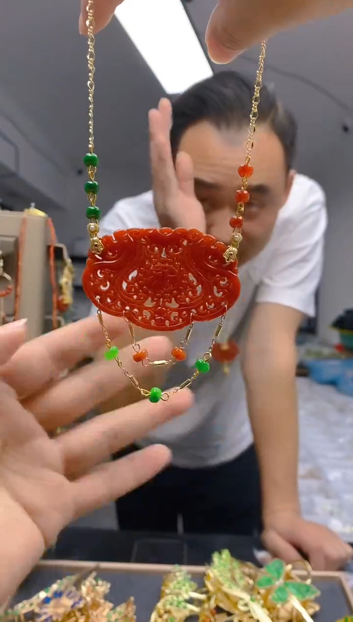 【闪购商品】翡翠耳饰合金080翡翠锁骨链