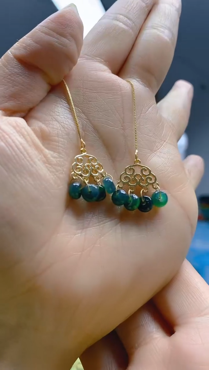 【闪购商品】翡翠耳饰合金0501翡翠耳线