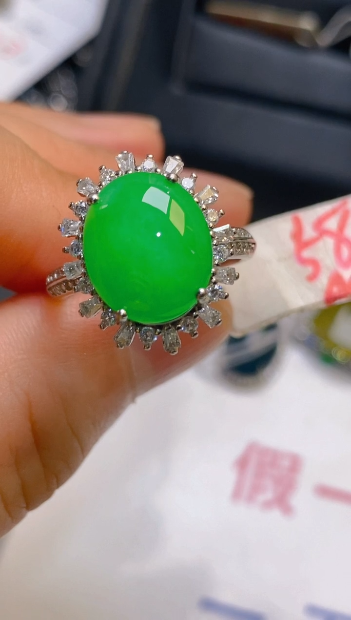 【闪购商品】翡翠耳饰银S925镶嵌天然A货翡翠1