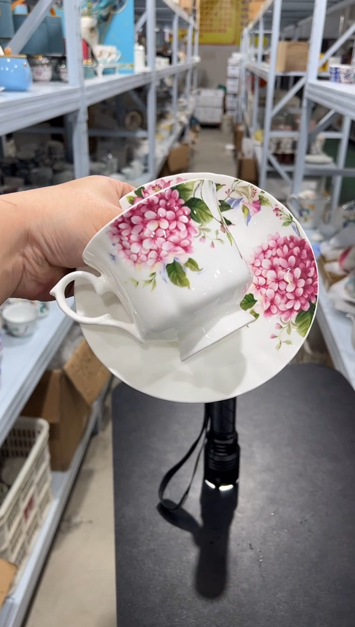 杯子骨瓷（简装）咖啡杯碟一套+小勺