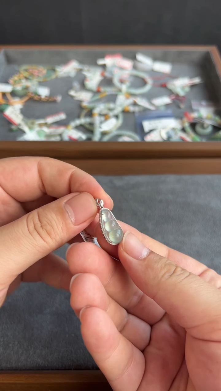 【闪购商品】翡翠18K金镶嵌吊坠(不含链)1211号