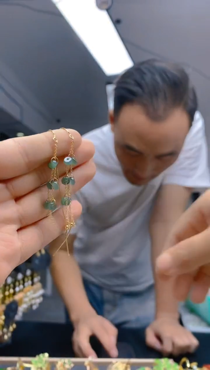 【闪购商品】翡翠耳饰合金506翡翠耳线