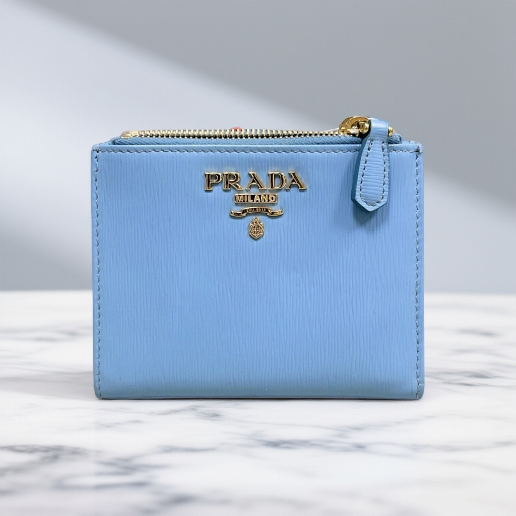 95新 Prada/普拉达  蓝色卡包 1883 5201 