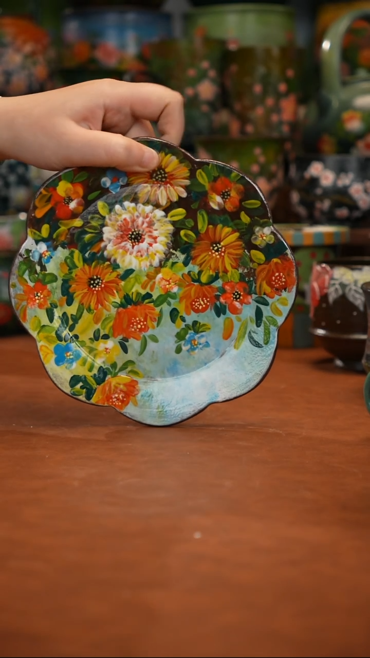 紫砂油画手绘釉下彩