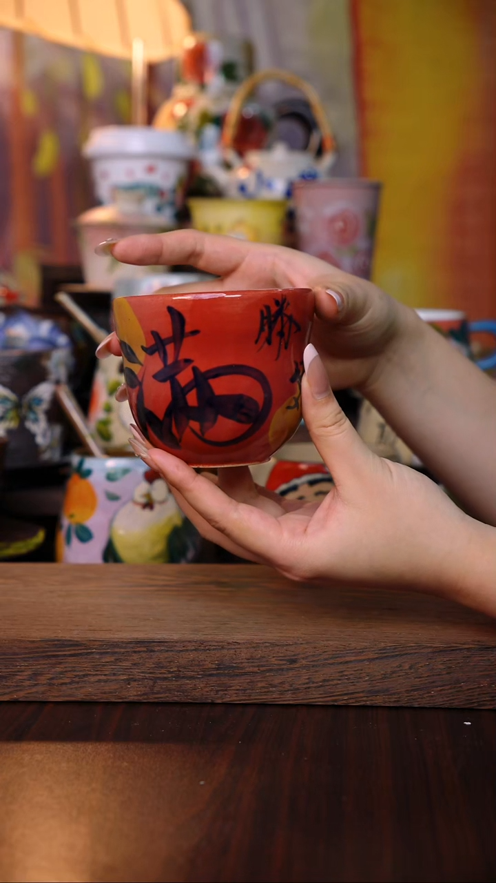 杯子陶泥垚手作 景德镇手工手绘陶瓷器物