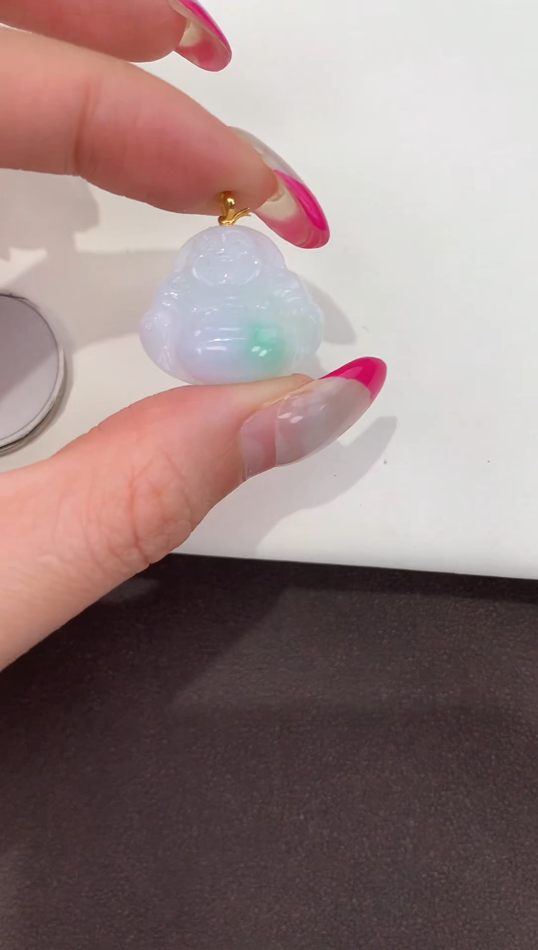 颈饰18K金镶嵌翡翠缅甸a货翡翠