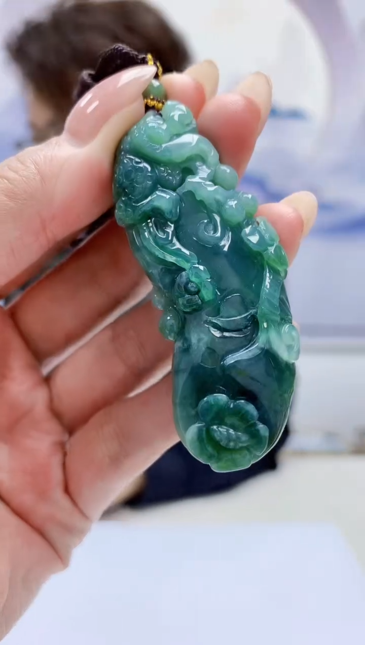 未镶嵌定制翡翠5159MM-毛货挂件40