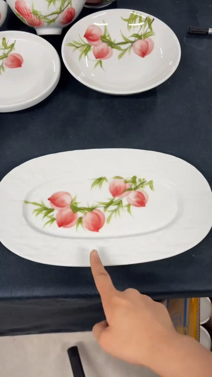 景德镇手绘釉中彩（食品级）鱼盘