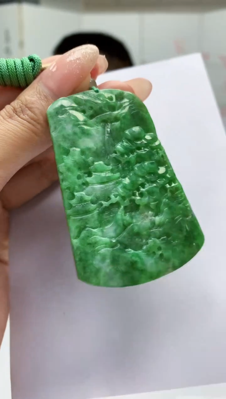 【闪购商品】定制翡翠未镶嵌4812MM-毛货挂件450