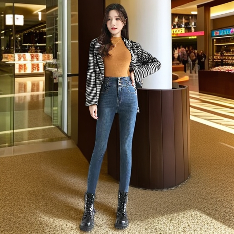 【5】炸街铅笔小脚裤破洞牛仔裤女款爆款2025新款夏季低腰紧身时尚