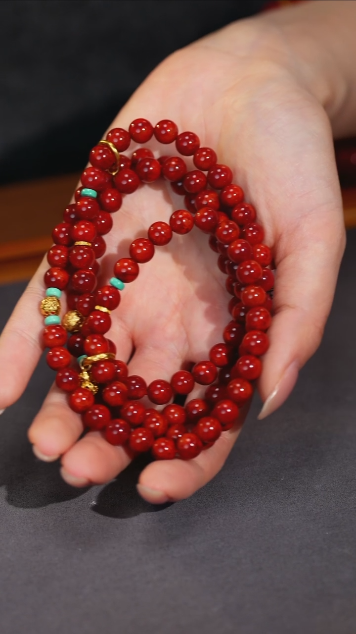 项链18K金镶嵌南红玛瑙原矿N32-2