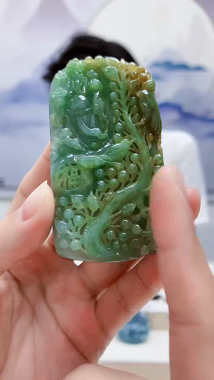 未镶嵌定制翡翠1502lr-毛货挂件62