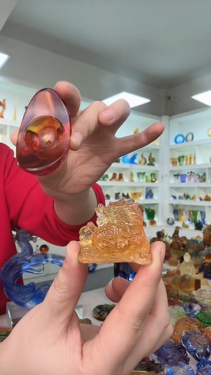 手工艺品琉璃金龙两个