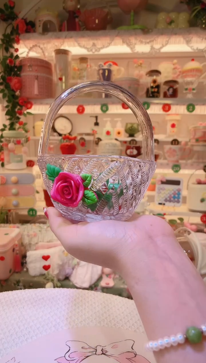 玫瑰花爱心小提篮——手工制作品质好！