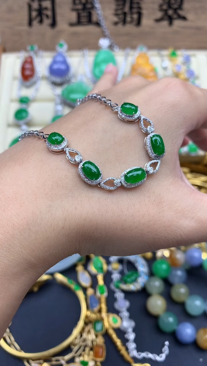 翡翠18K金镶嵌颈饰665-春日珠宝