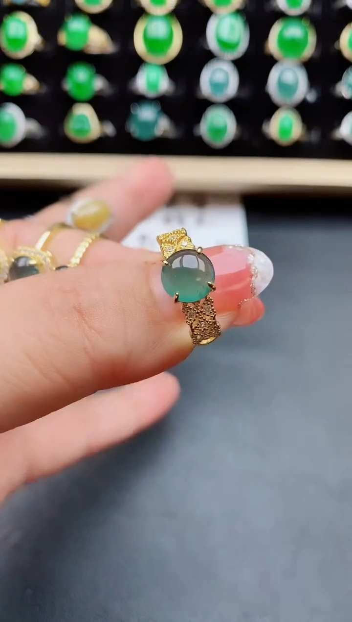 【闪购商品】翡翠戒指银S925镶嵌058080