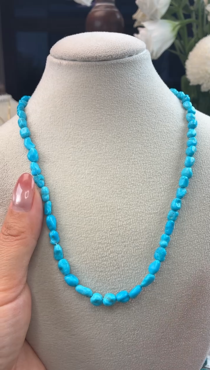 18K金镶嵌绿松石项链1