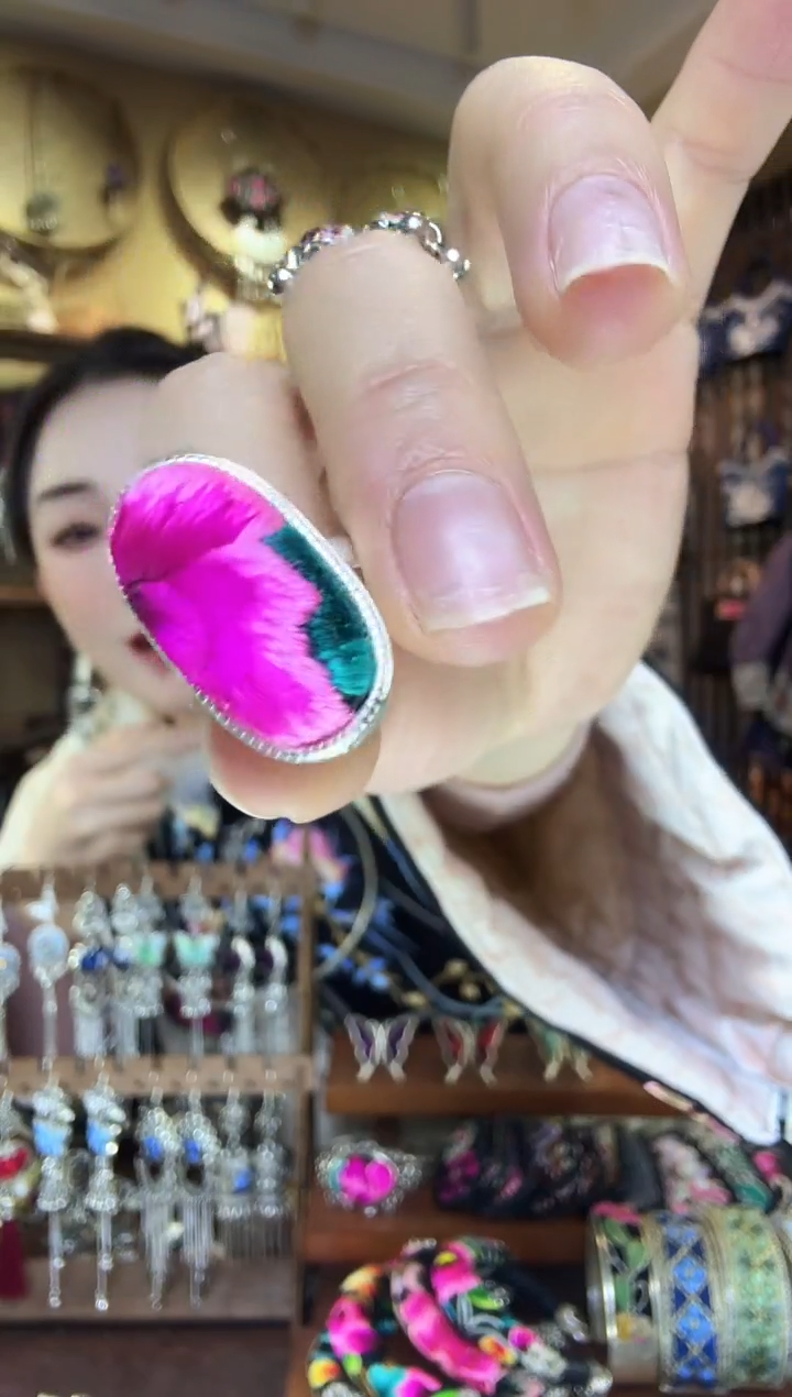 刺绣非遗刺绣民族风戒指