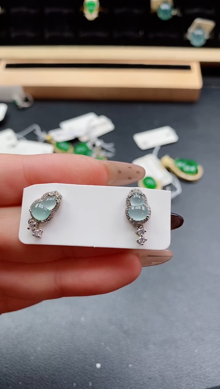 银S925镶嵌戒指翡翠1