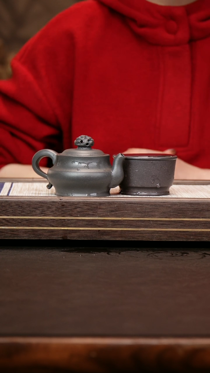 茶壶紫砂天青泥 乾坤壶+杯子