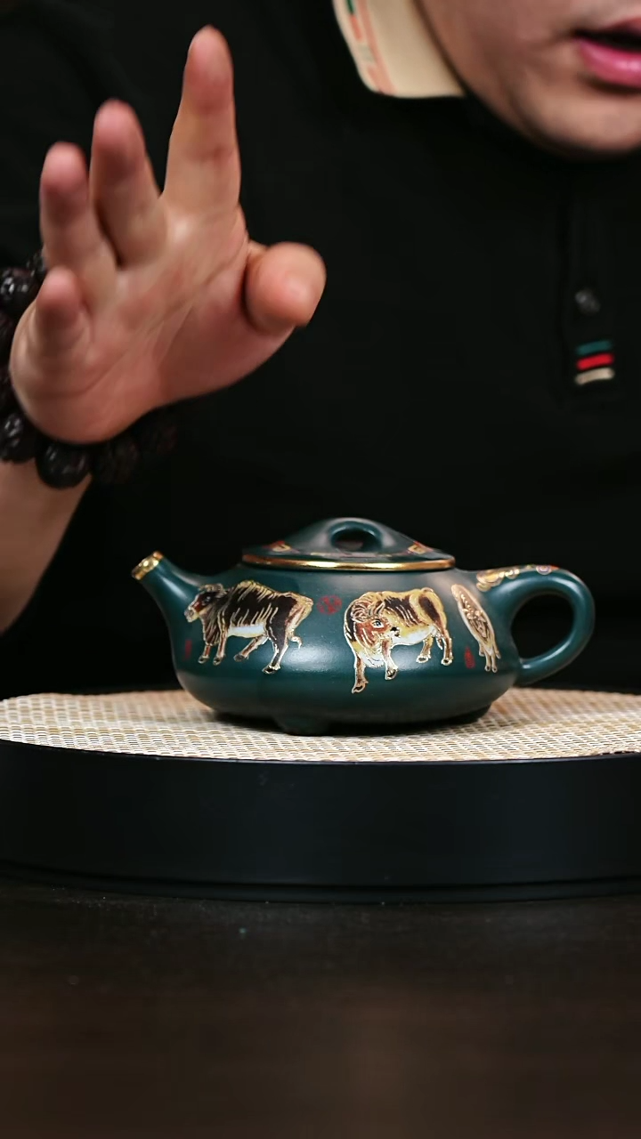 茶壶紫砂石瓢 绿泥