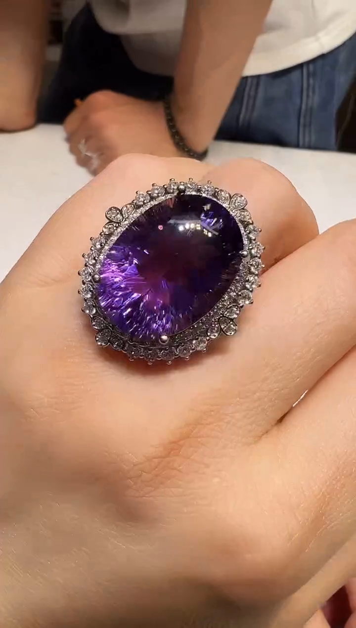 银S925镶嵌戒指水晶1219m008多样性发其一