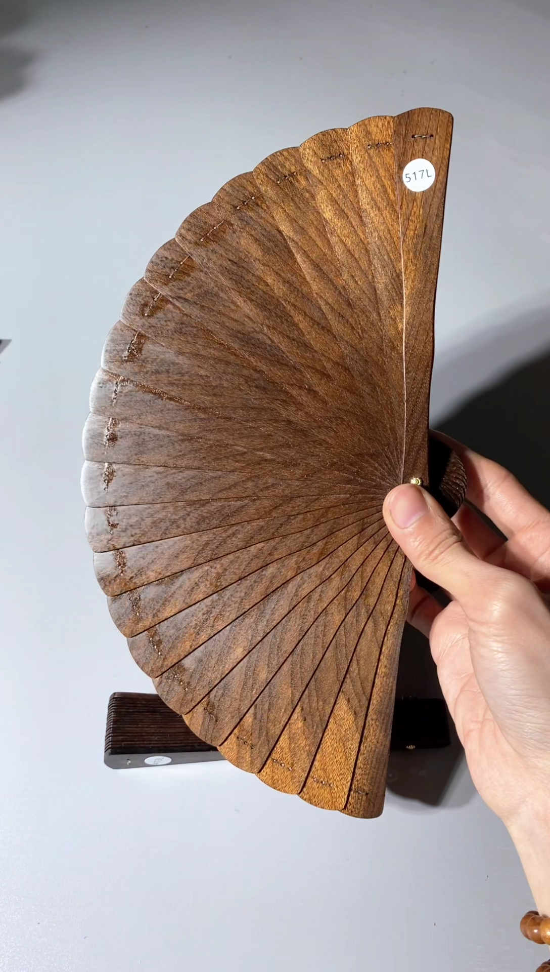 金丝楠517号16cm金丝楠木小叶桢楠扇子