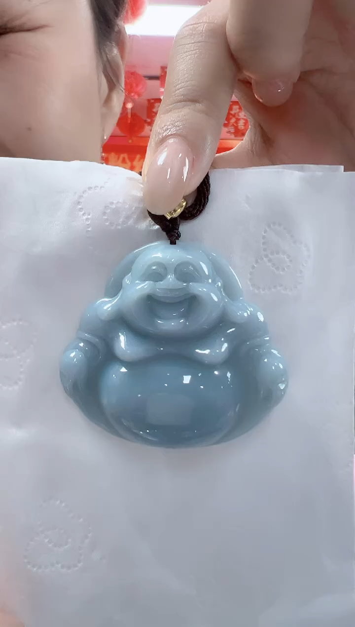 颈饰未镶嵌翡翠孤品佛公宽49高44厚11