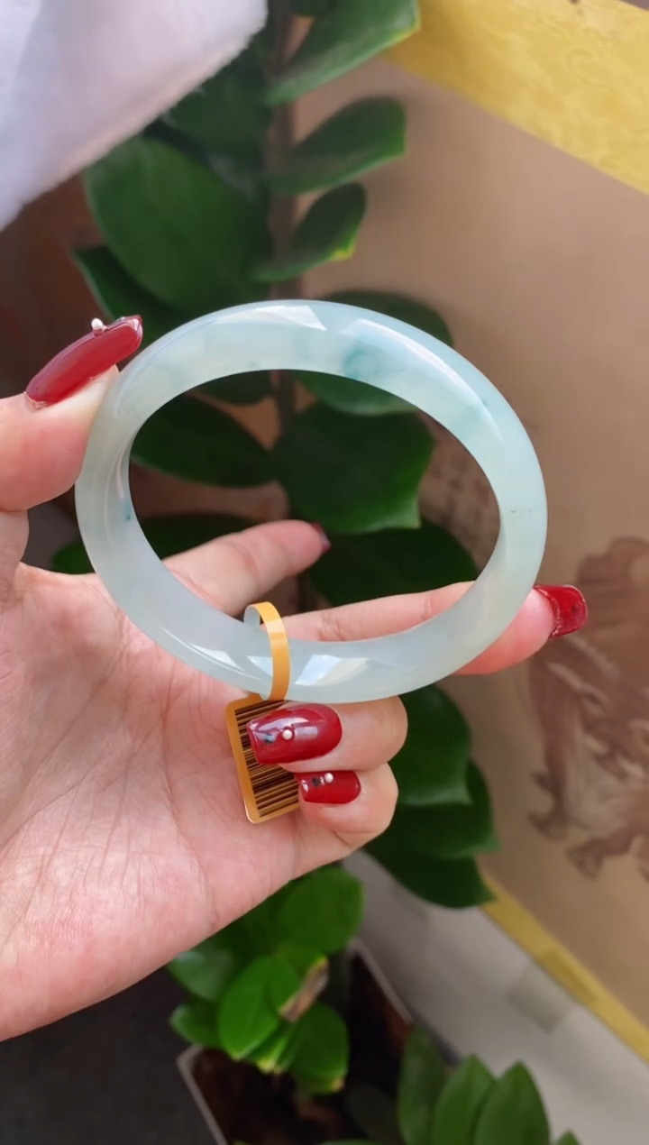 【闪购商品】翡翠手镯未镶嵌（老坑冰透胶飘花）30号