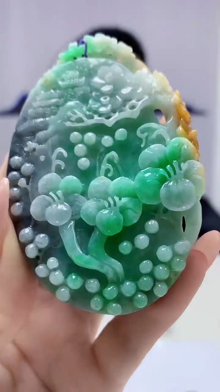 【闪购商品】定制翡翠未镶嵌5153DD-毛货挂件12