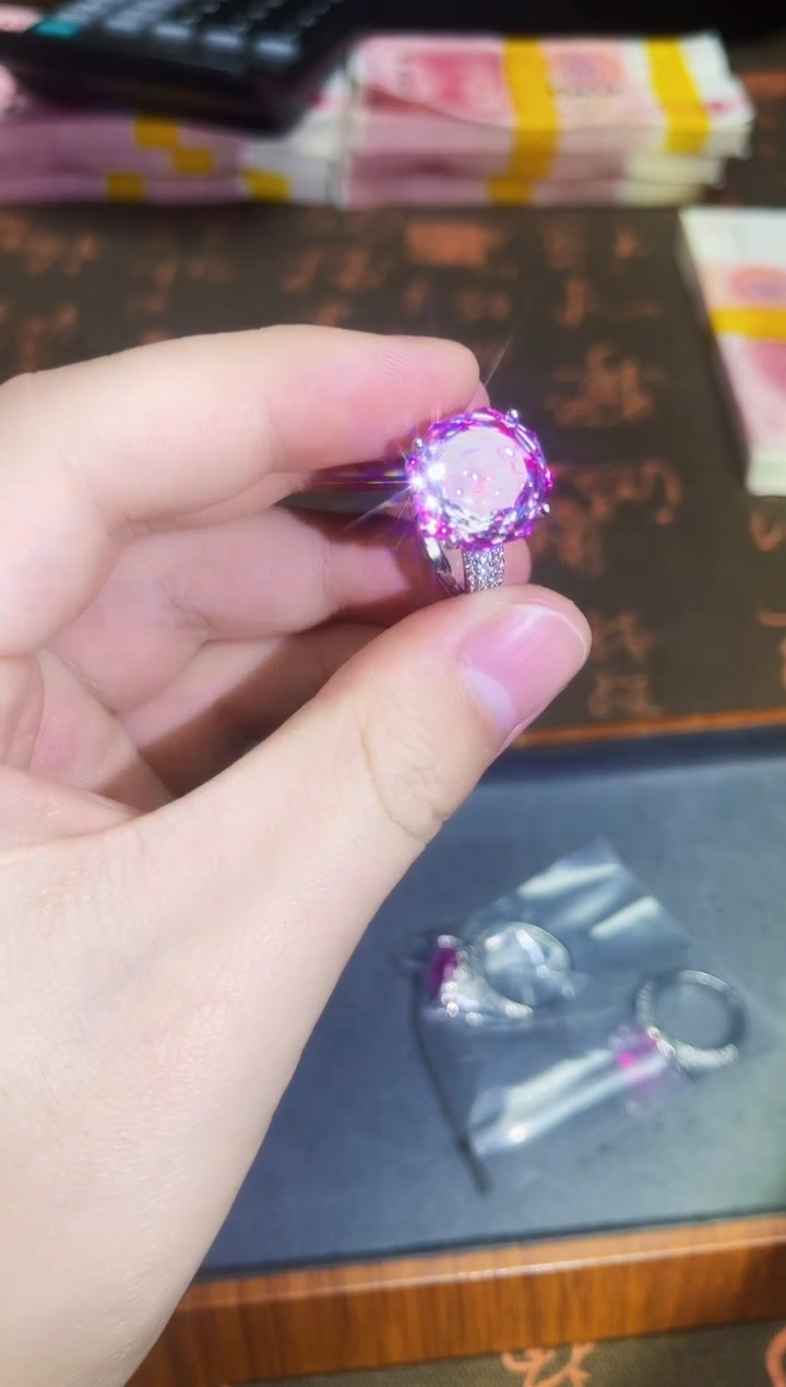 未镶嵌戒指/指环钻石555粉色戒指