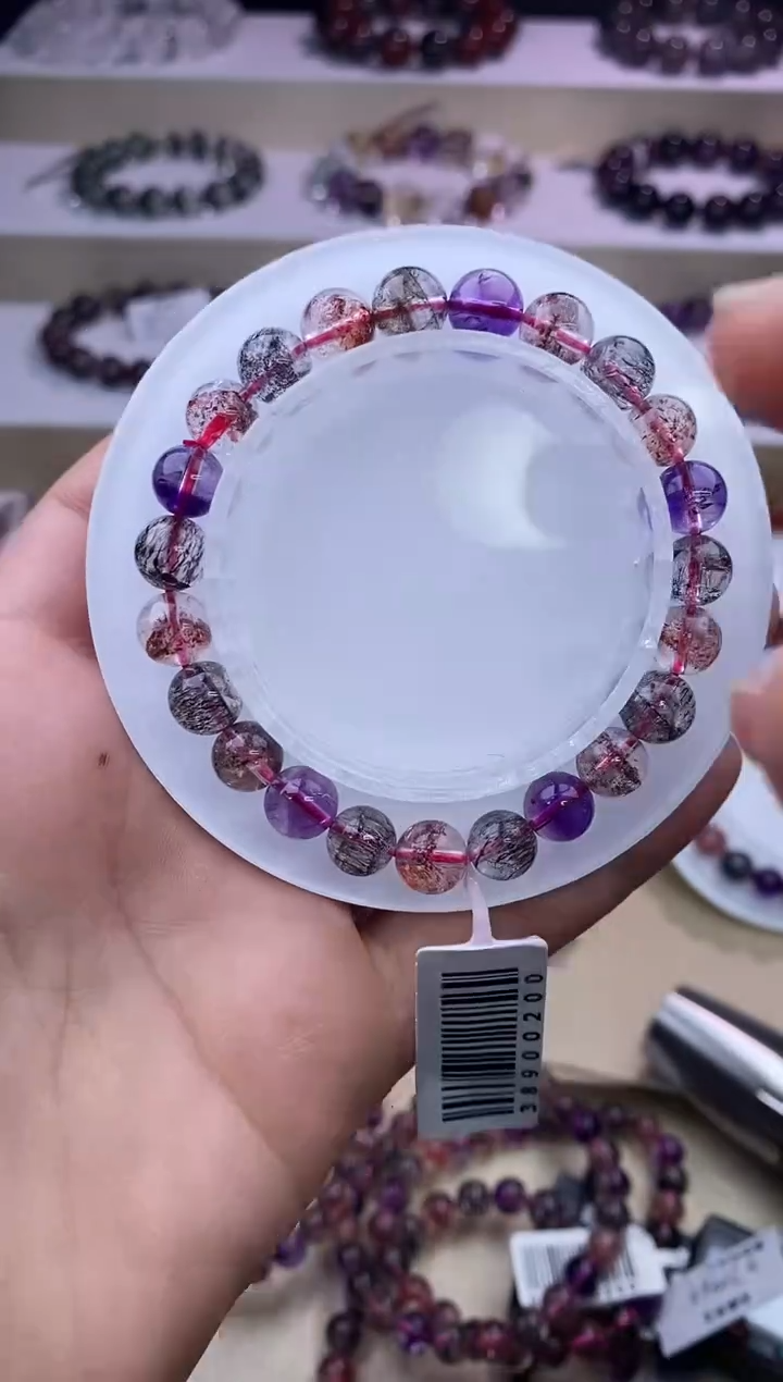 水晶手链未镶嵌黑加仑超七单圈8m+