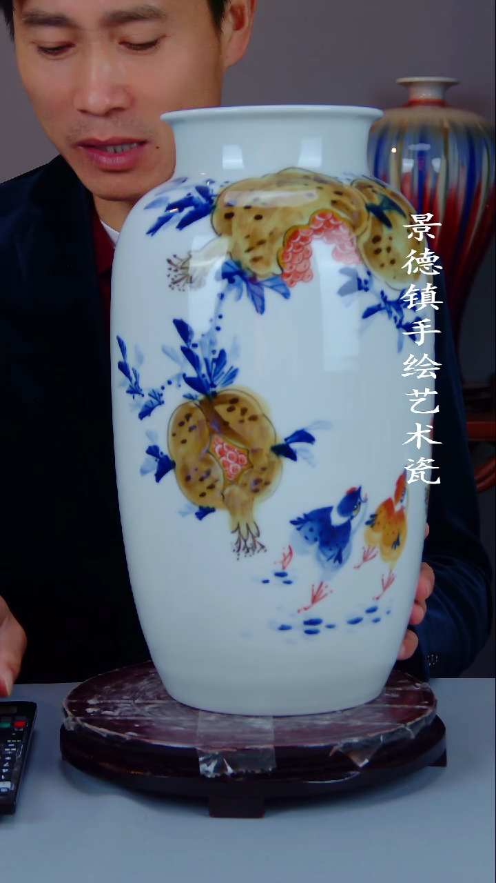 摆件陶景德镇手工手绘陶瓷摆件20