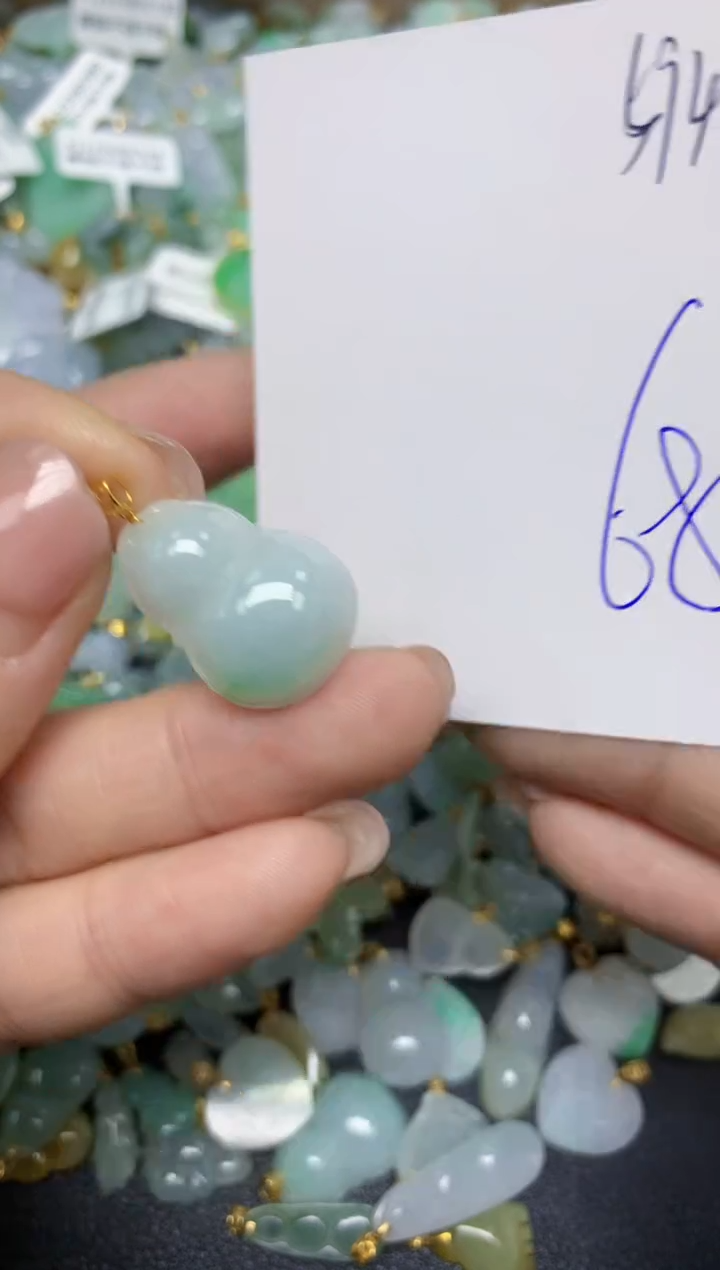 【闪购商品】翡翠挂件18K金镶嵌 天然翡翠A货