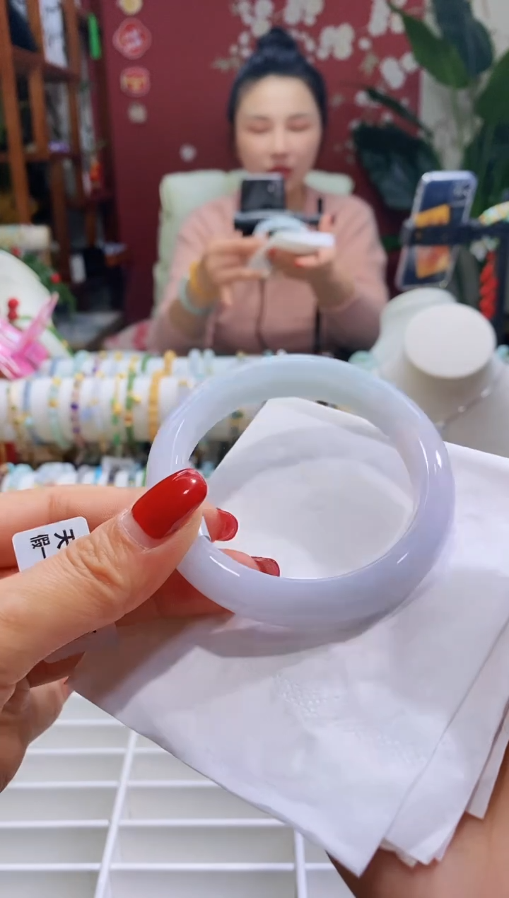 【闪购商品】翡翠手镯未镶嵌165三彩洒金5657/12.2*8.6