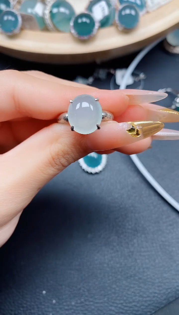 【闪购商品】翡翠戒指银S925镶嵌翡翠