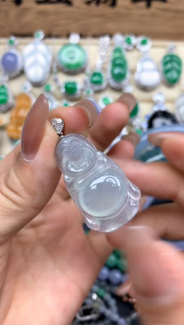 颈饰18K金镶嵌翡翠253-中国好珍宝