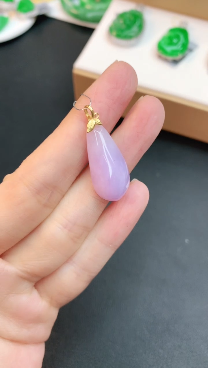 【闪购商品】翡翠颈饰18K金镶嵌赠礼盒证书 小君