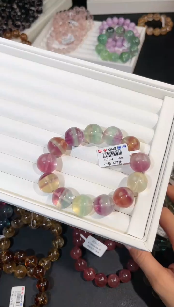 手链未镶嵌萤石多样性发一彩萤石16mm