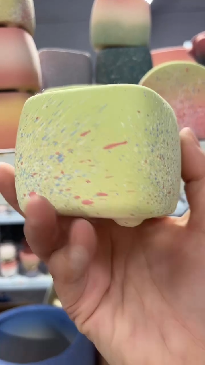 麦饭石粗陶多肉花盆6*6