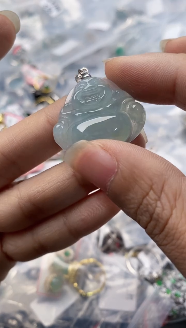 银S925镶嵌戒指翡翠1010---7