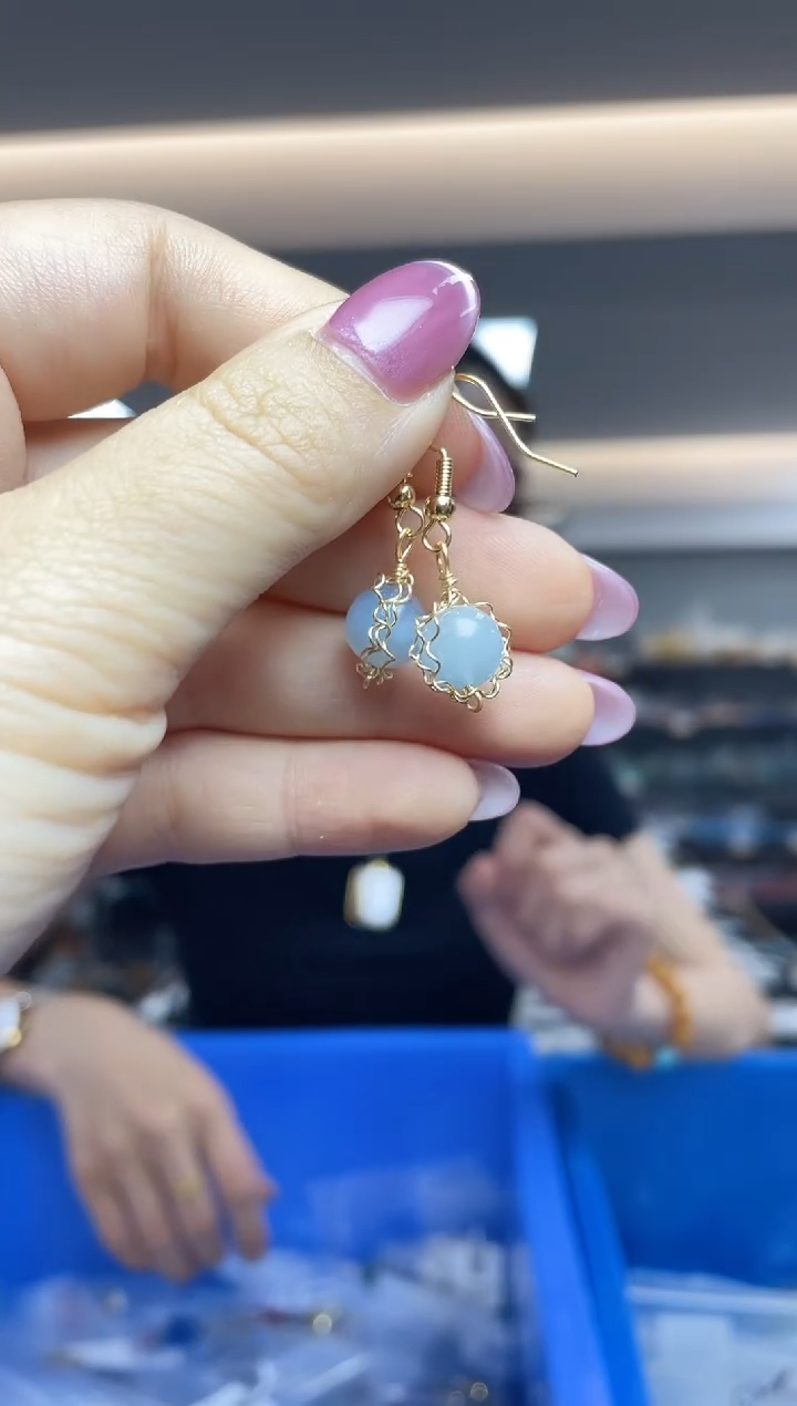 海蓝宝石耳坠未镶嵌（多样性发一件）