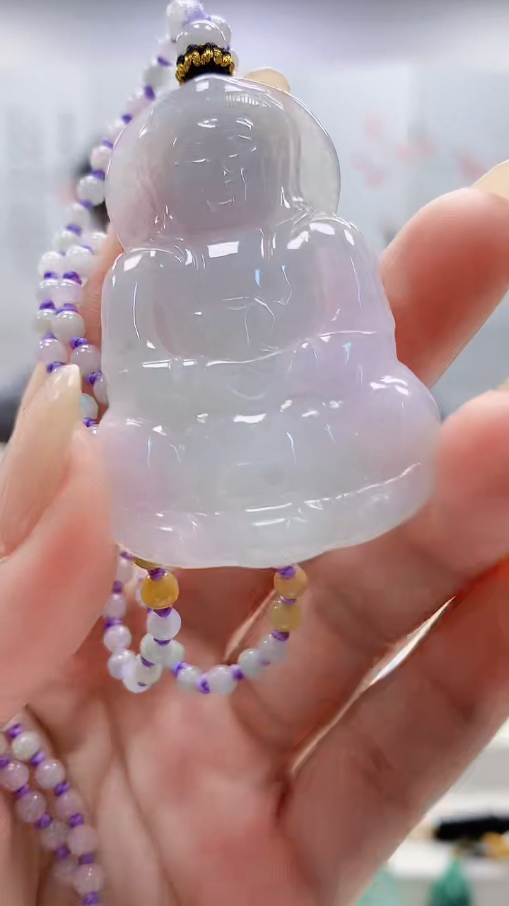 未镶嵌定制翡翠5060lr-毛货挂件赠珠链33