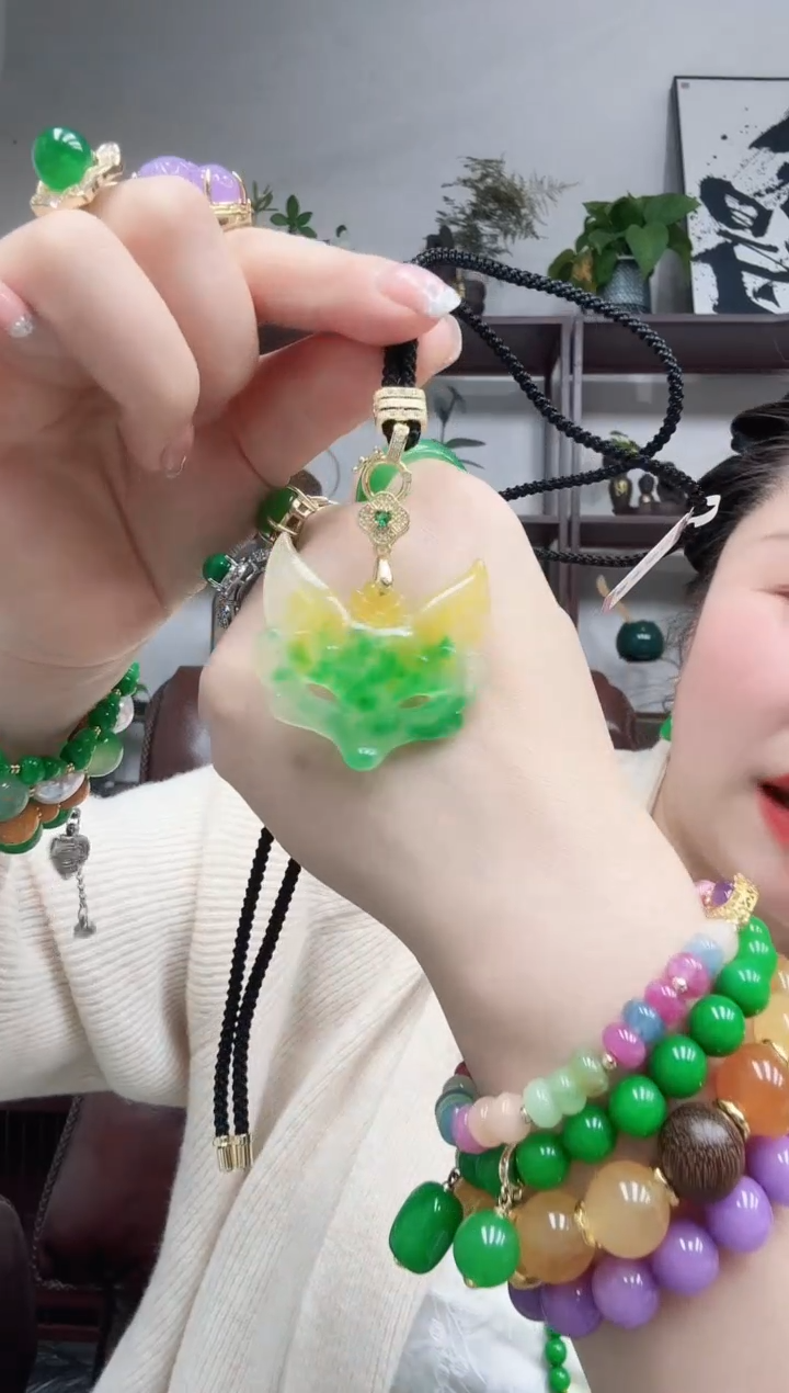 吊坠(赠链)未镶嵌翡翠狐狸吊坠