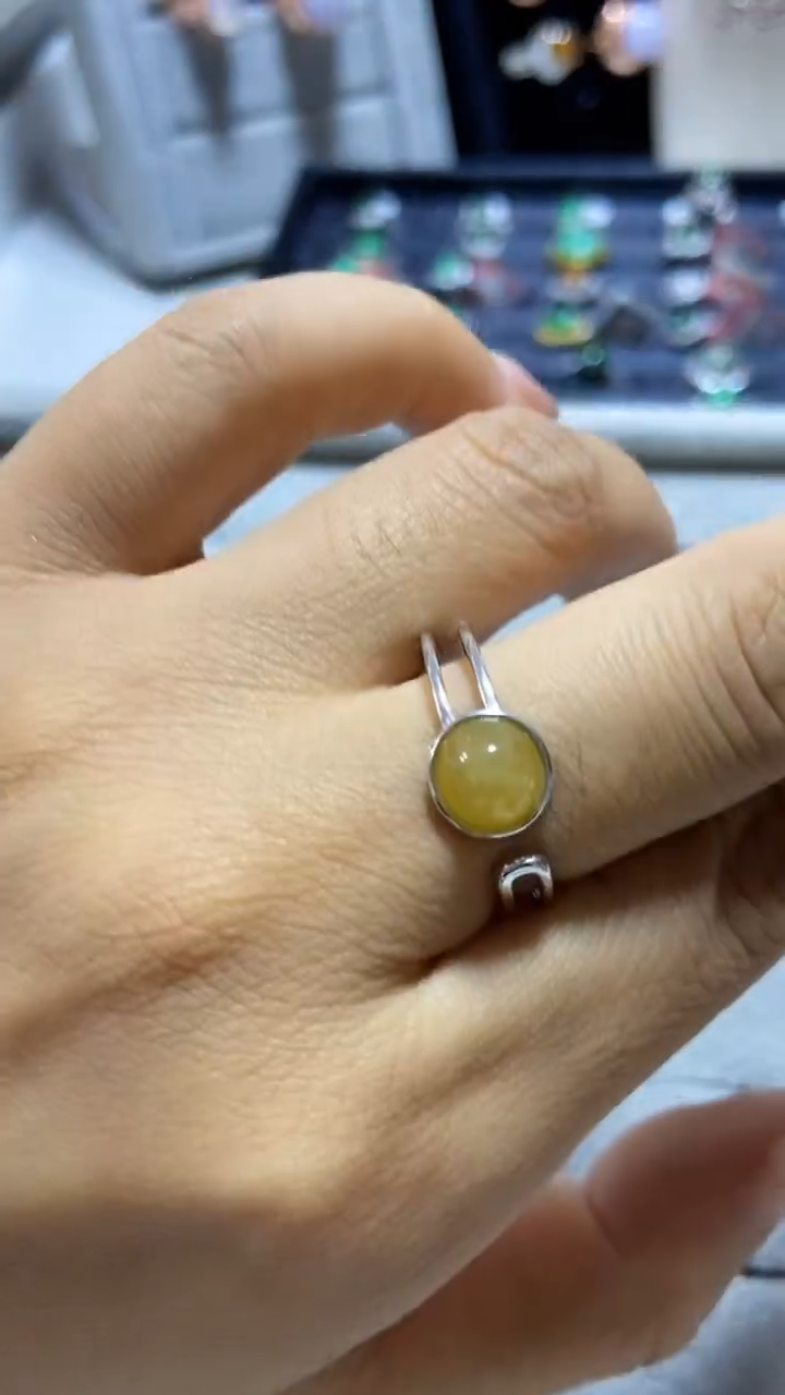 【闪购商品】翡翠戒指银S925镶嵌缅甸天然A翡翠戒指