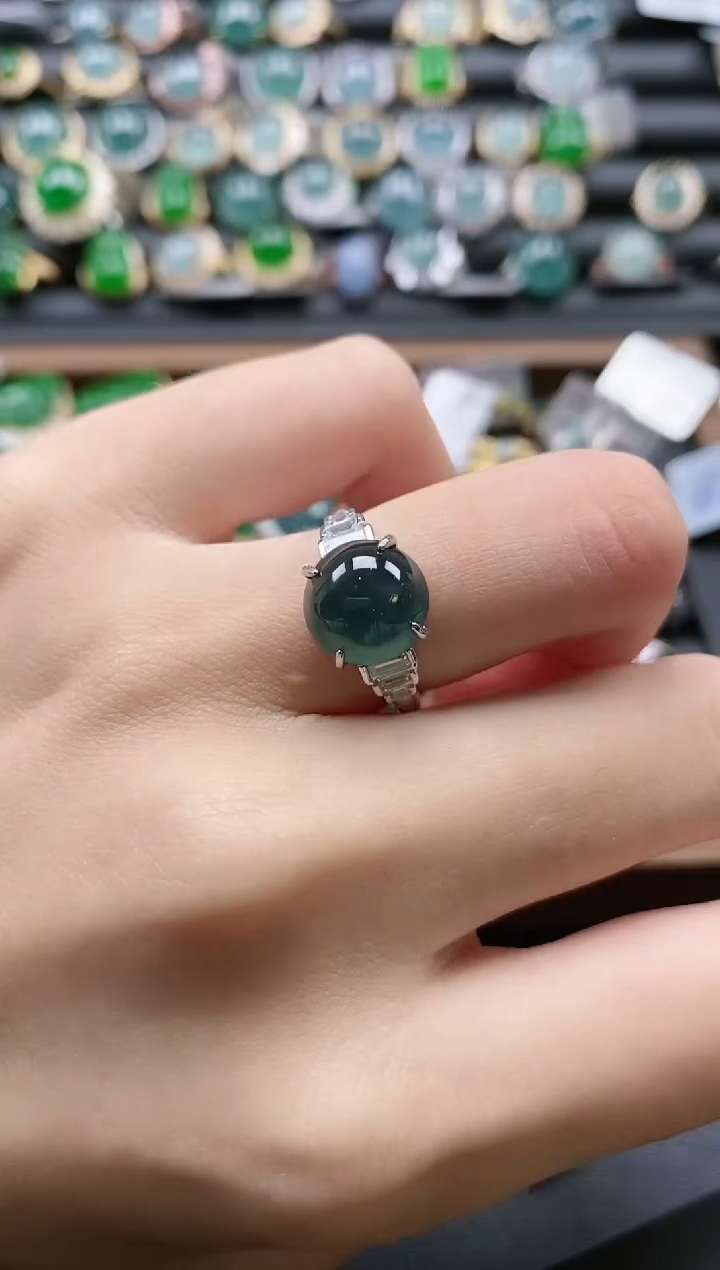 【闪购商品】翡翠戒指银S925镶嵌51511