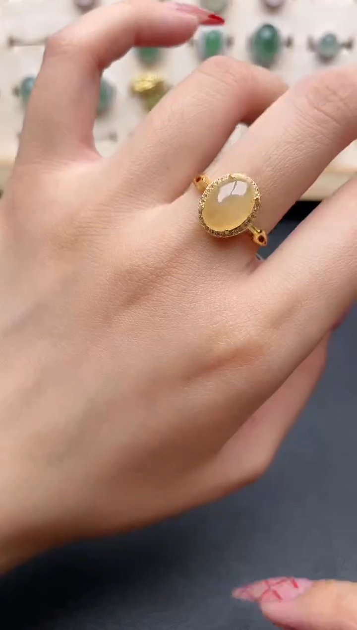 【闪购商品】翡翠戒指银S925镶嵌一物一证一礼盒