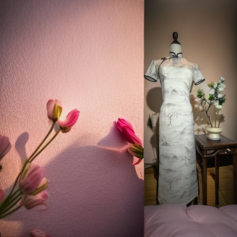 040，水墨画苏州中国风旗袍时尚气质夏季日常修身以直播间实物为准